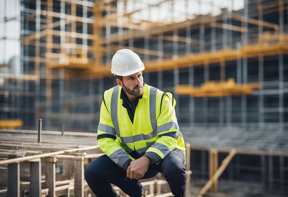 Construction sites in the UK with various employment types and working conditions, including visa sponsorship for workers